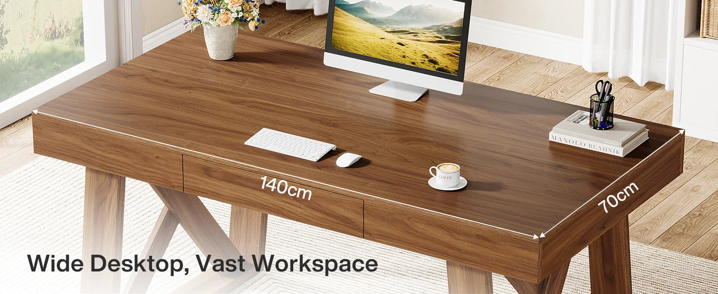 Mid-Century Walnut Farmhouse Desk
