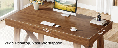 Mid-Century Walnut Farmhouse Desk