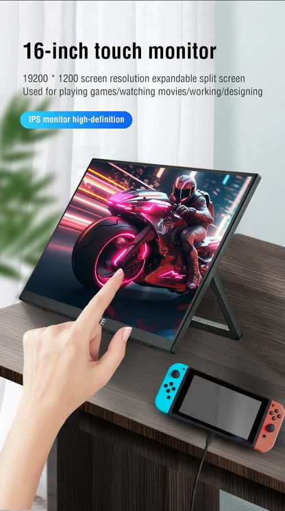 16" Portable Touch Monitor, HDR10 Low Blue Light