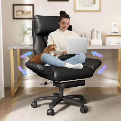 Premium Ergonomic Office Chair with Extra-Wide Seat & Retractable Footrest