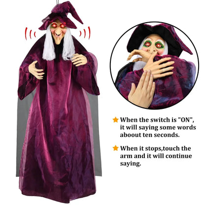 6-Ft Animated Talking Witch, Sound-Activated