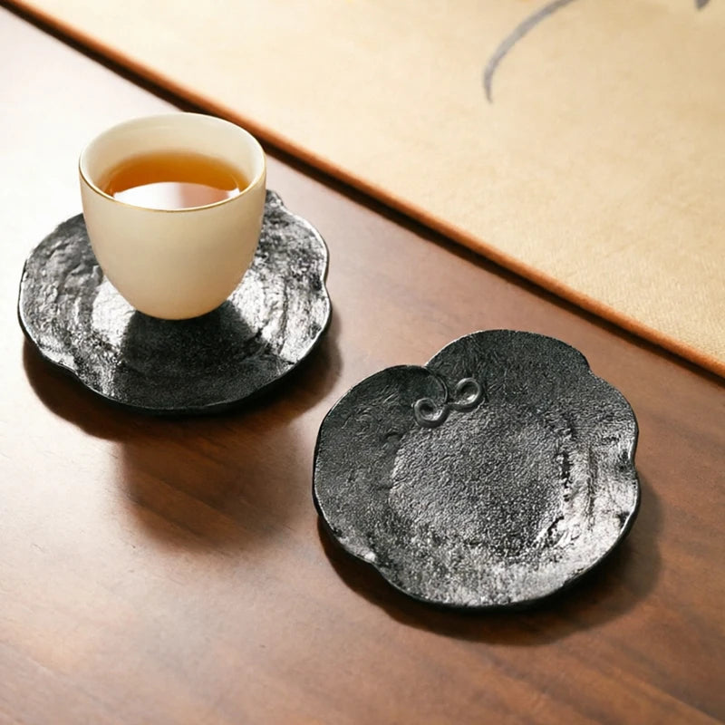 Hand-Carved Basalt Coaster