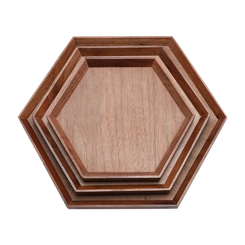 Black Walnut Hexagon Fruit Tray