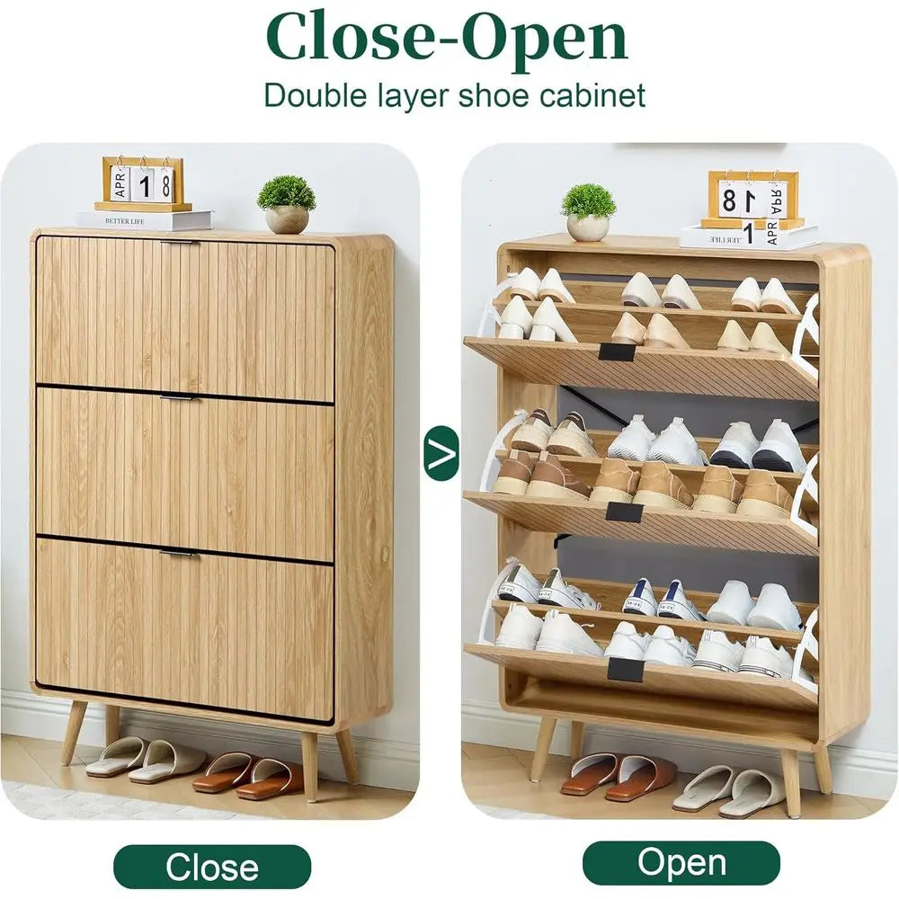 Slim 3-Tier Shoe Cabinet