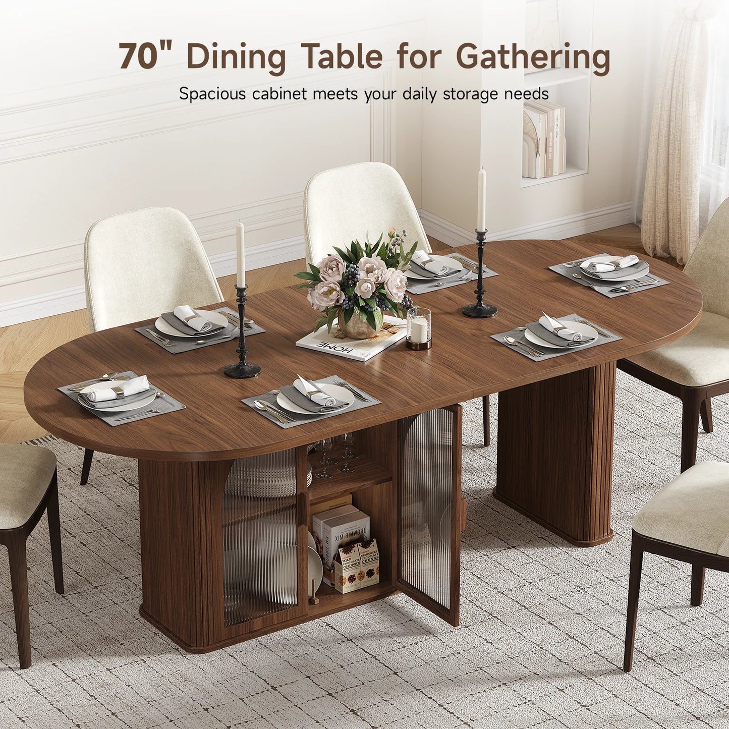 Thackeray Walnut Oval Dining Table