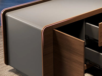 Designer Italian Solid Wood Executive L-Shaped Desk