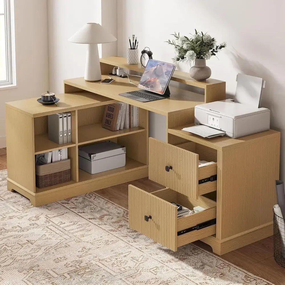 Corner Executive Desk with Monitor Stand