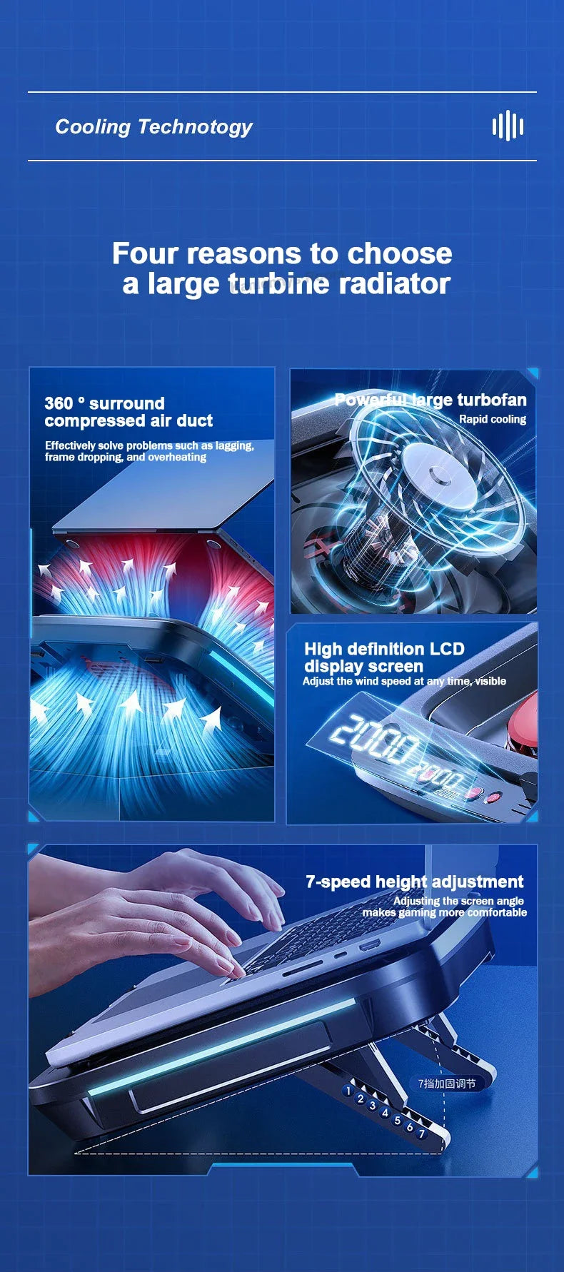 Adjustable Laptop Cooling Pad