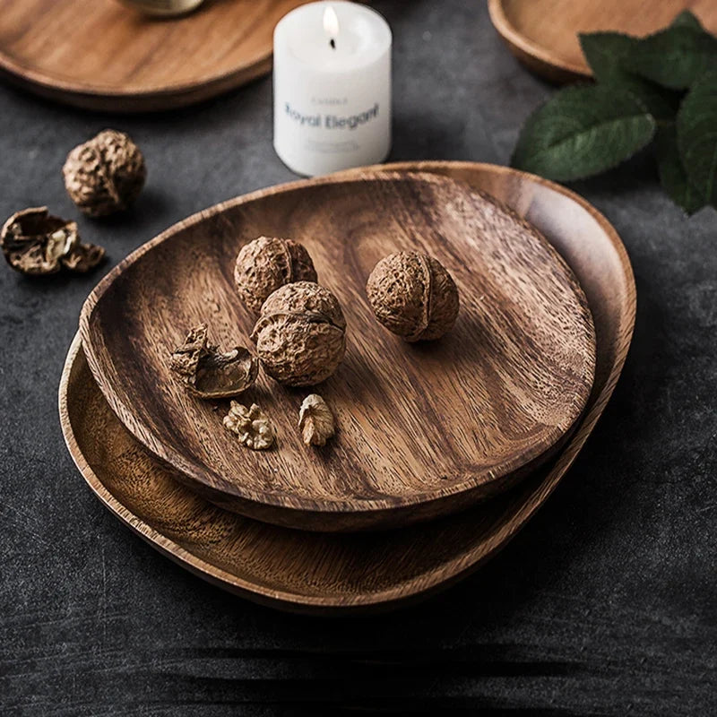 5-Pc Acacia Wood Oval Serving Trays