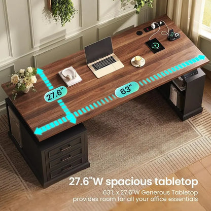 Standing Desk with 3 Drawers