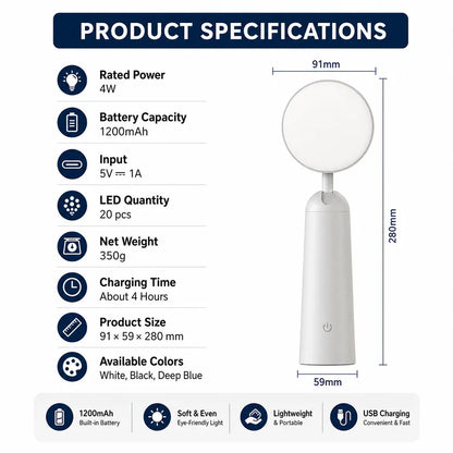 Round Head Touch Desk Lamp