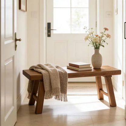 Solid Elm Entryway Bench