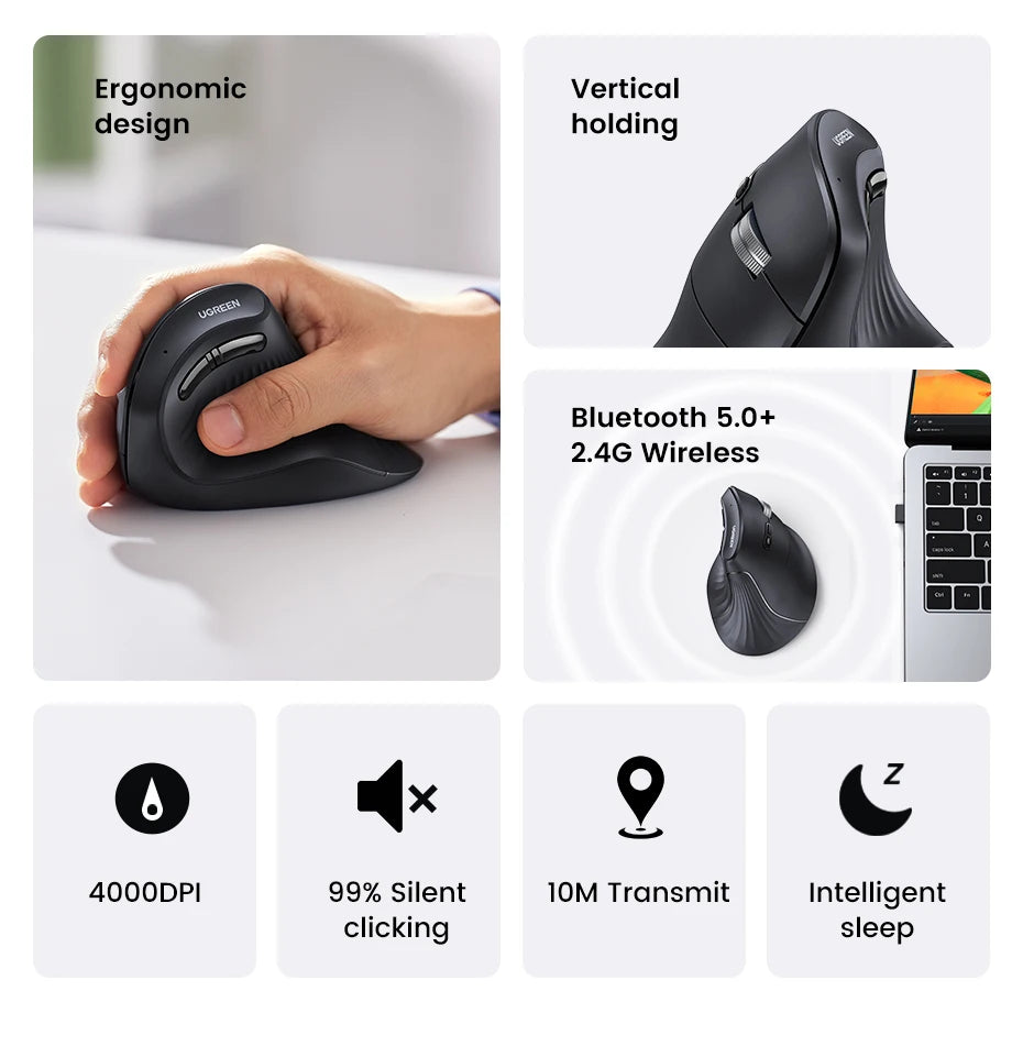 Vertical Ergonomic Wireless Mouse