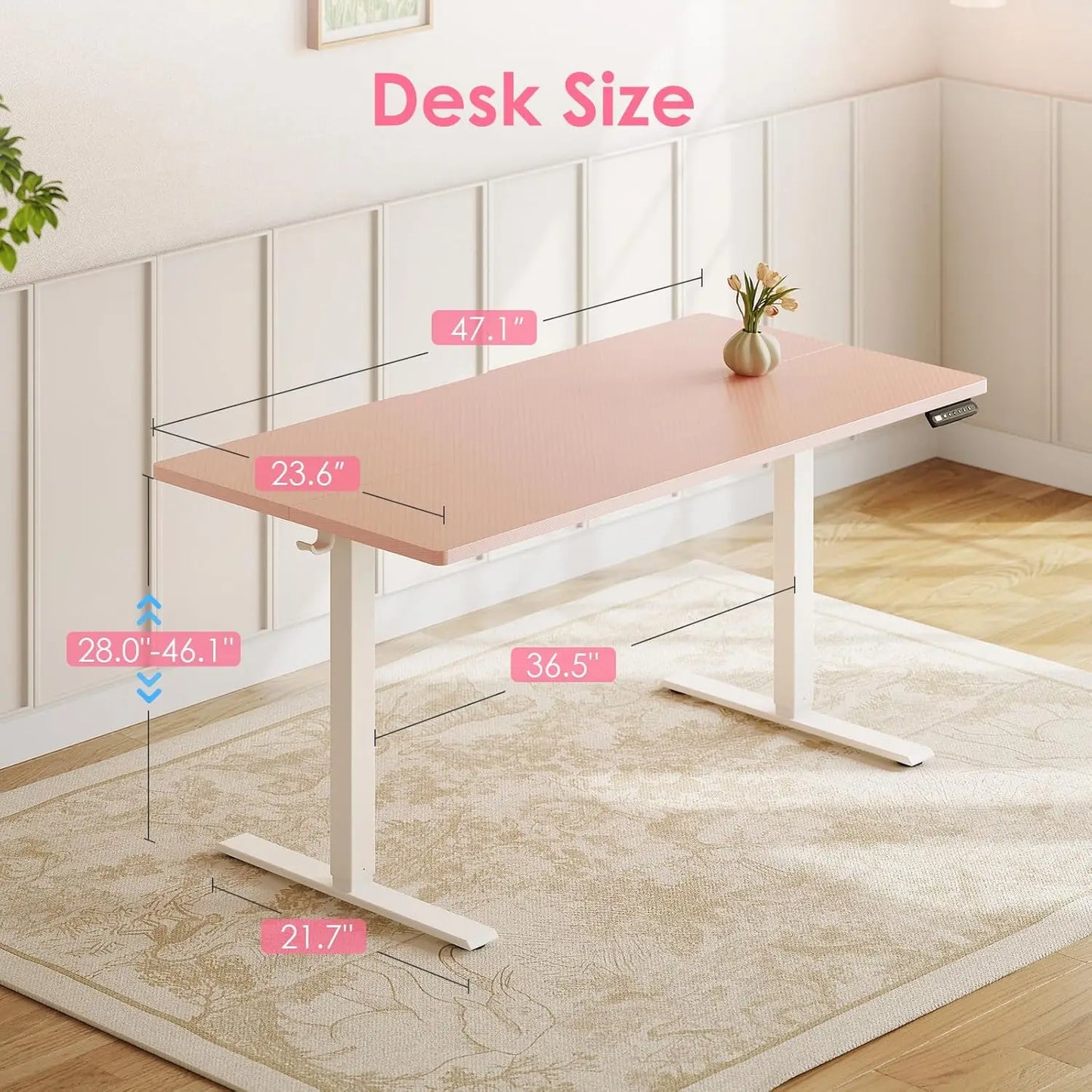Rosalind Blush Standing Desk