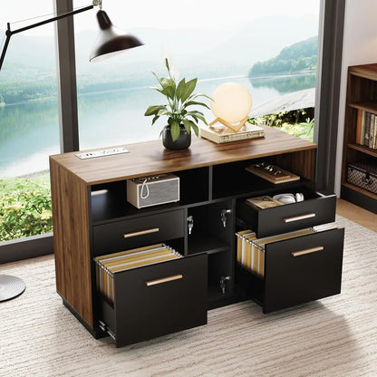 Westvale Filing Cabinet with Charging Station & Adjustable Storage