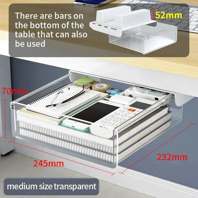 Hidden Under-Desk Drawer Organizer