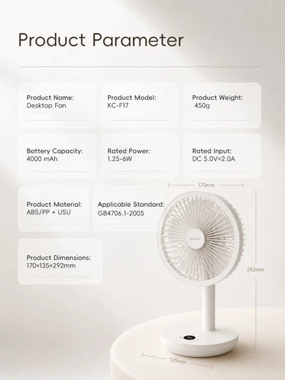 Smart Oscillating Desk Fan