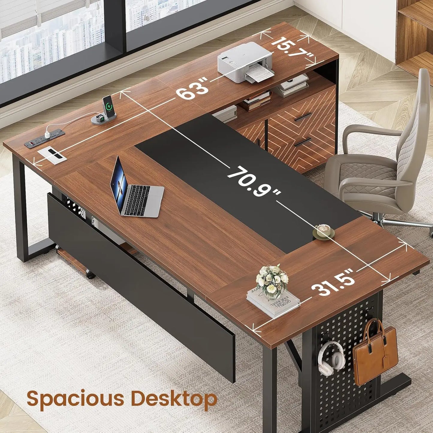 Monarch Executive L-Shaped Desk