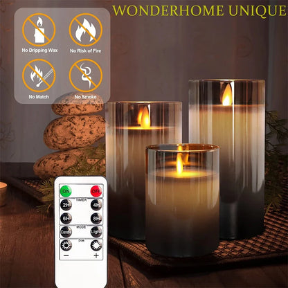 3-Pc Remote Control LED Flameless Candles