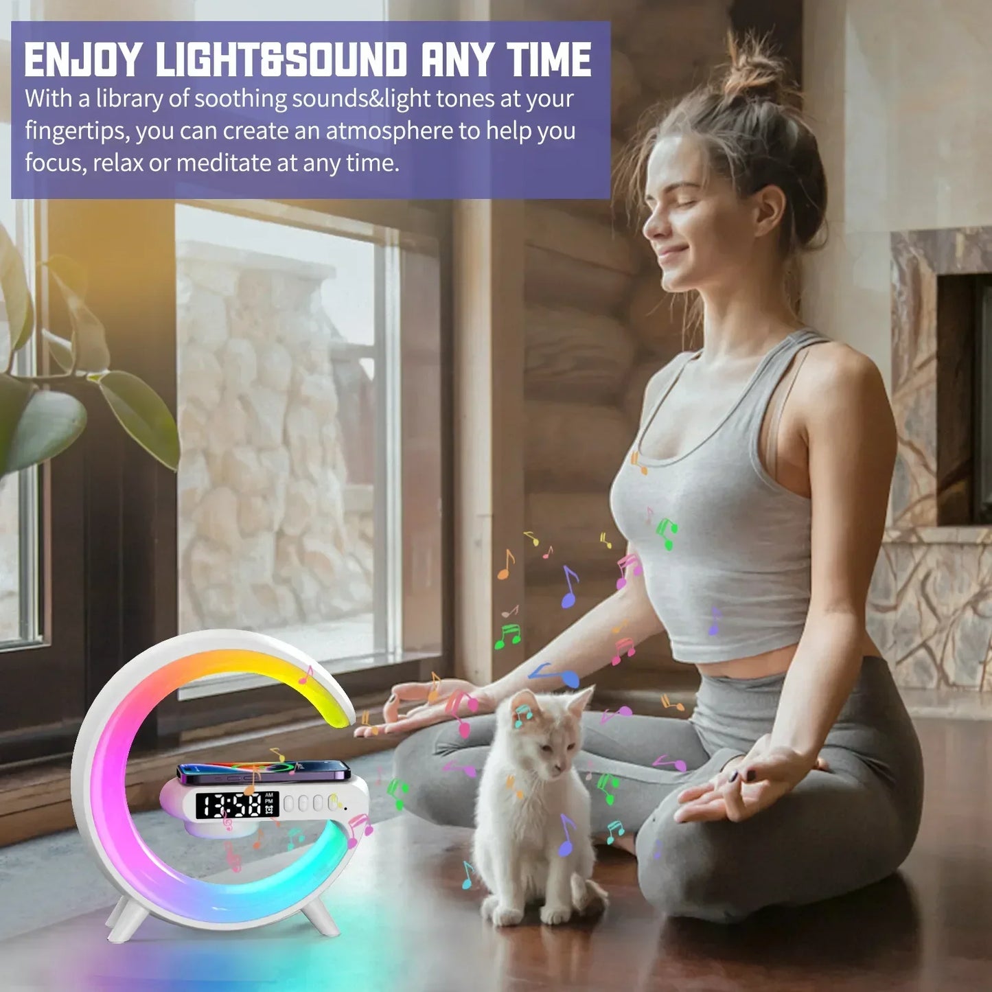 RGB Alarm Clock Wireless Charger Stand