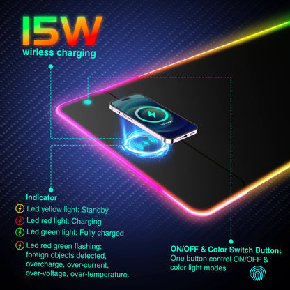 NeonCharge RGB Wireless Mouse Pad