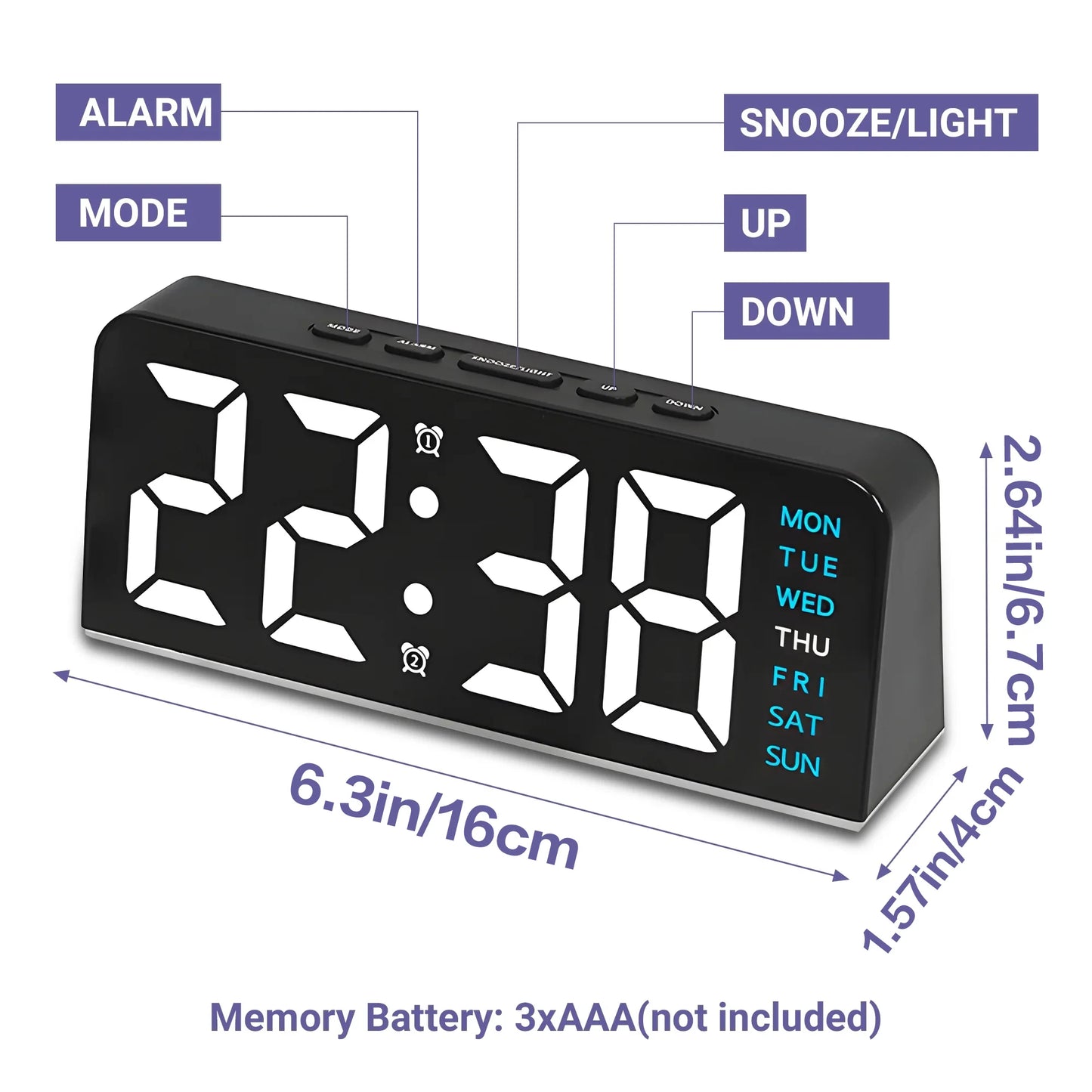 Mini Alarm Clock with Night Light