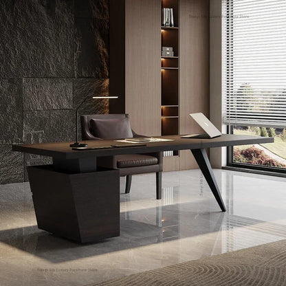 Milano Italian Minimalist Solid Wood Office Desk