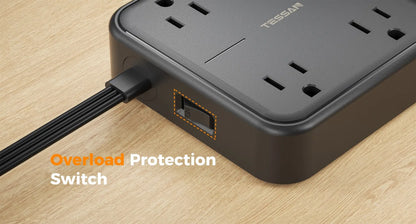 TESSAN Flat Plug Power Strip