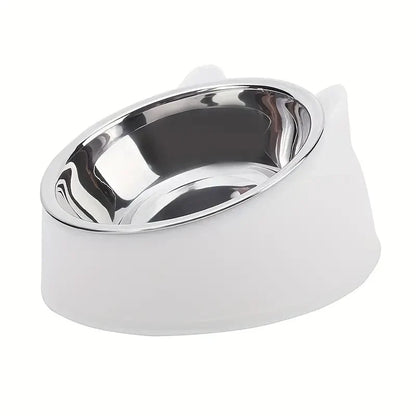 Tilted Non-Slip Pet Bowl for Cats & Dogs