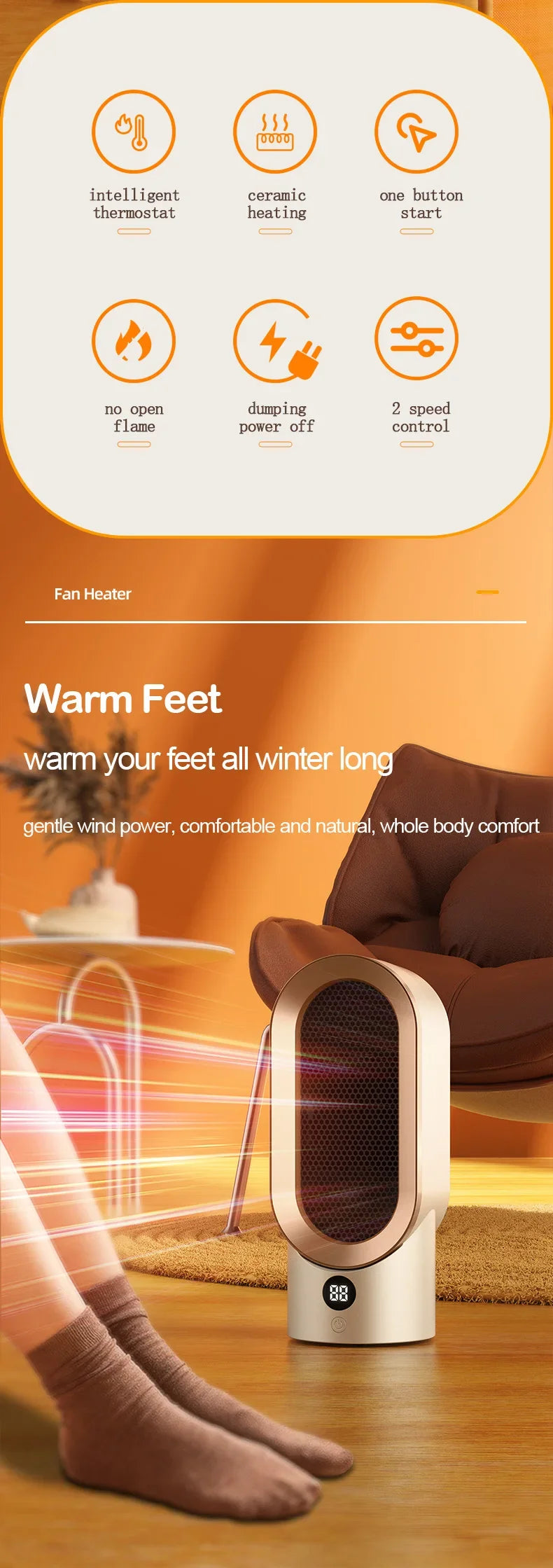 PTC Ceramic Desk Heater