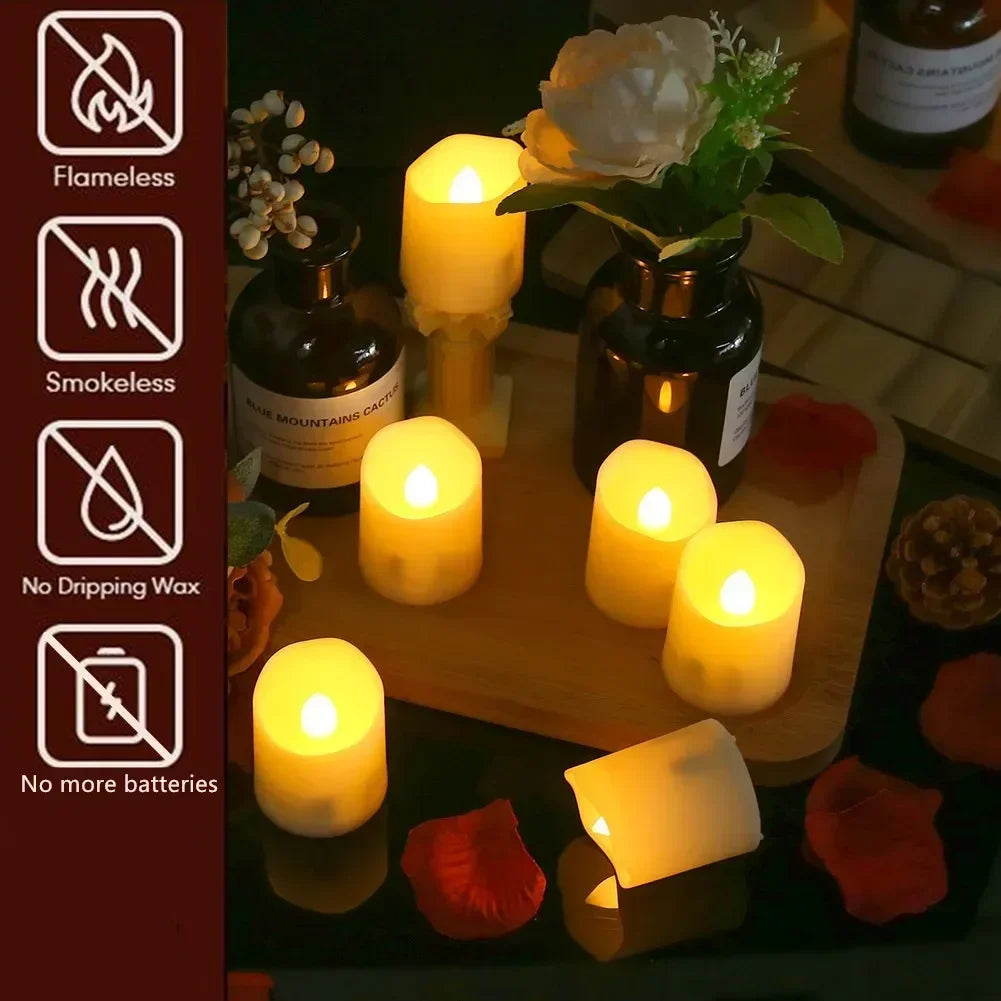 Rechargeable LED Candle Timer Set (6-Pack)