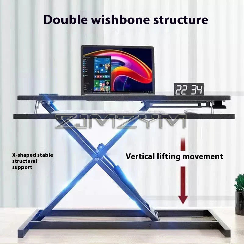 Foldable Laptop Desk with Storage & Keyboard Tray