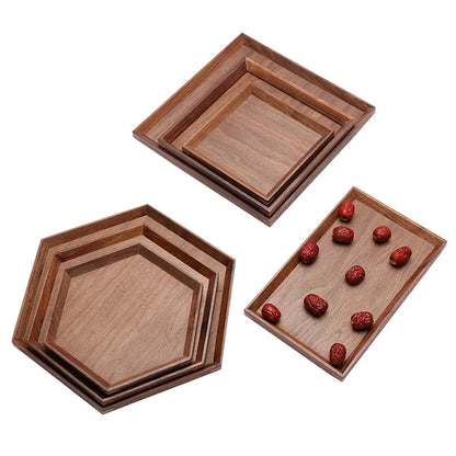 Black Walnut Hexagon Fruit Tray