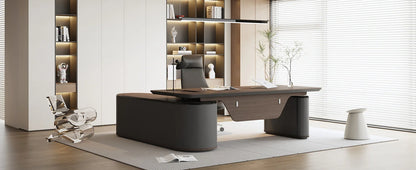 The Vanguard Executive L-Shaped Office Suite with Storage Cabinet & Privacy Panel