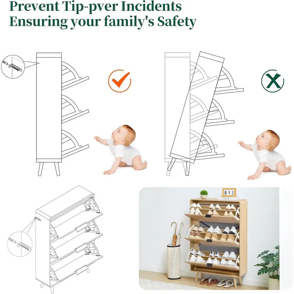Slim 3-Tier Shoe Cabinet