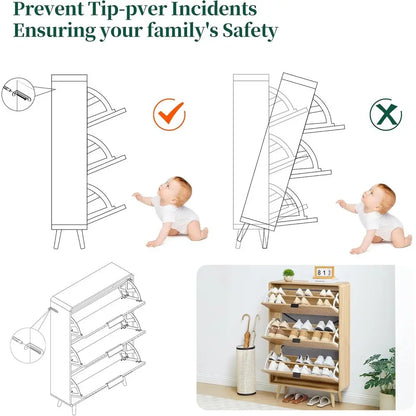 Slim 3-Tier Shoe Cabinet