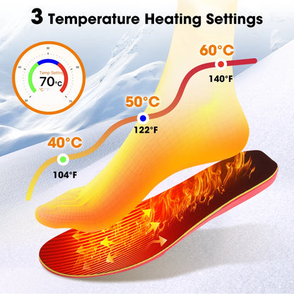 Rechargeable Heated Insoles | App-Controlled Foot Warmers for Winter Boots
