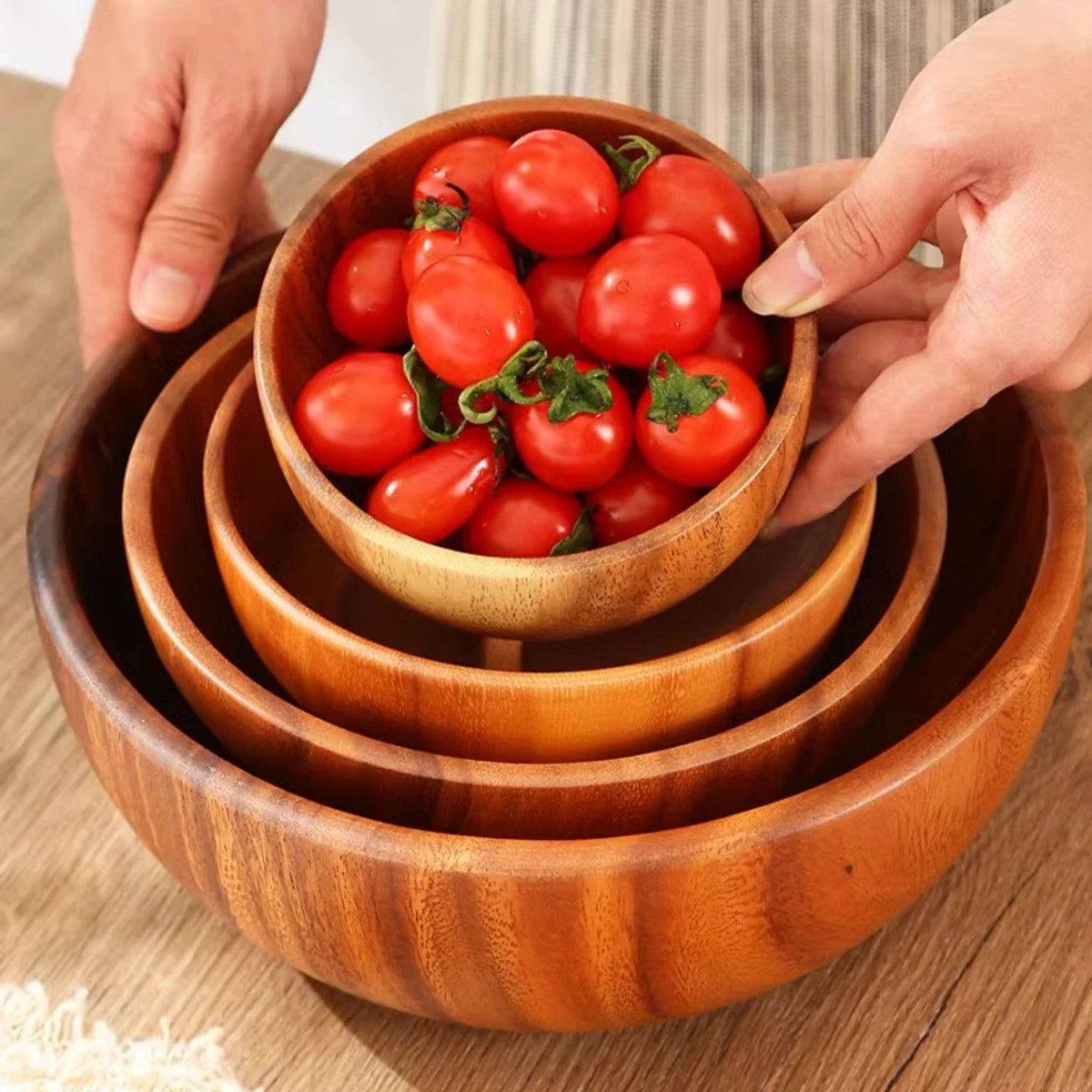 Acacia Wood Bowl, Japanese-Style Serving