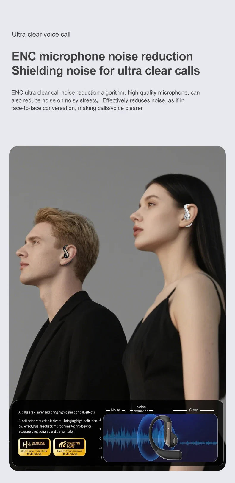 Sport Earbuds with Translation, Ear-Hook