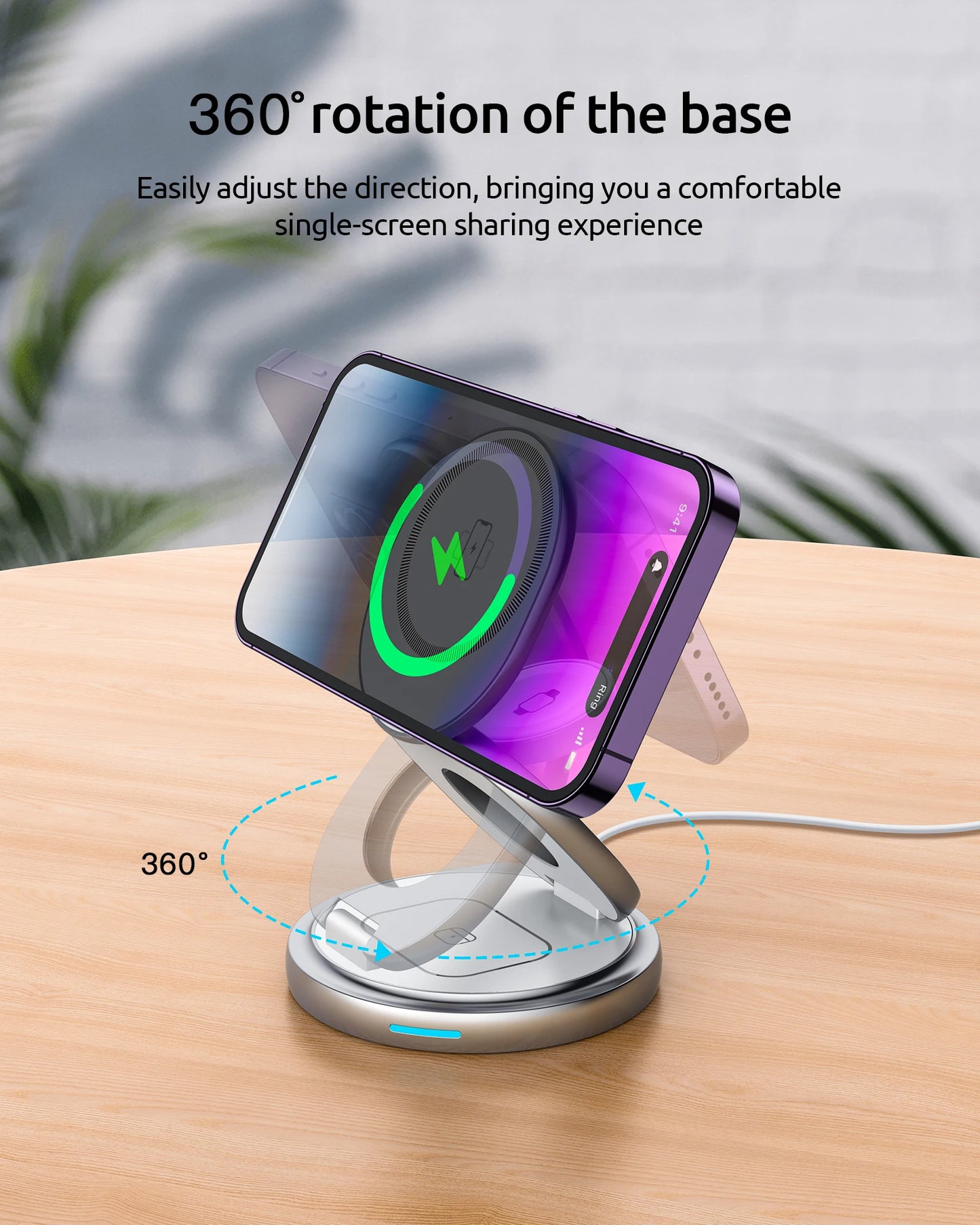 3-in-1 Rotating Magnetic Charger Stand