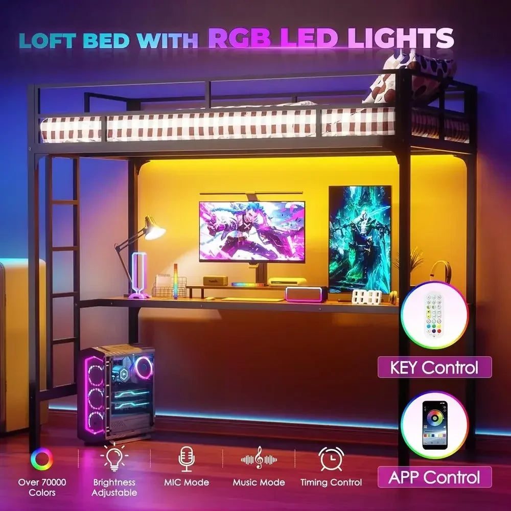 Twin Loft Bed with Desk