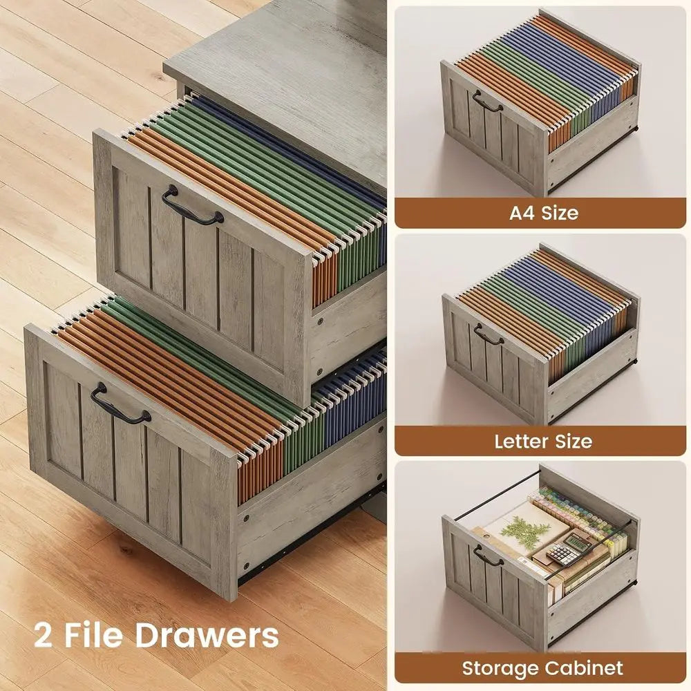 Brookhaven L-Shaped Desk with File Storage & Monitor Stand