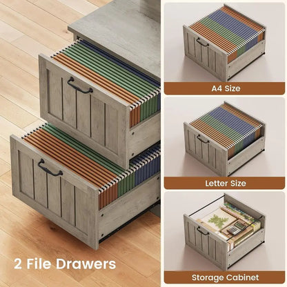 Brookhaven L-Shaped Desk with File Storage & Monitor Stand