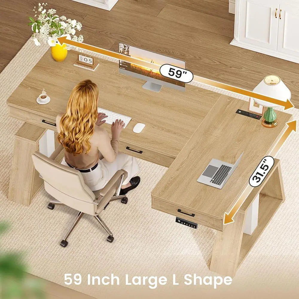 L-Shaped Electric Standing Desk