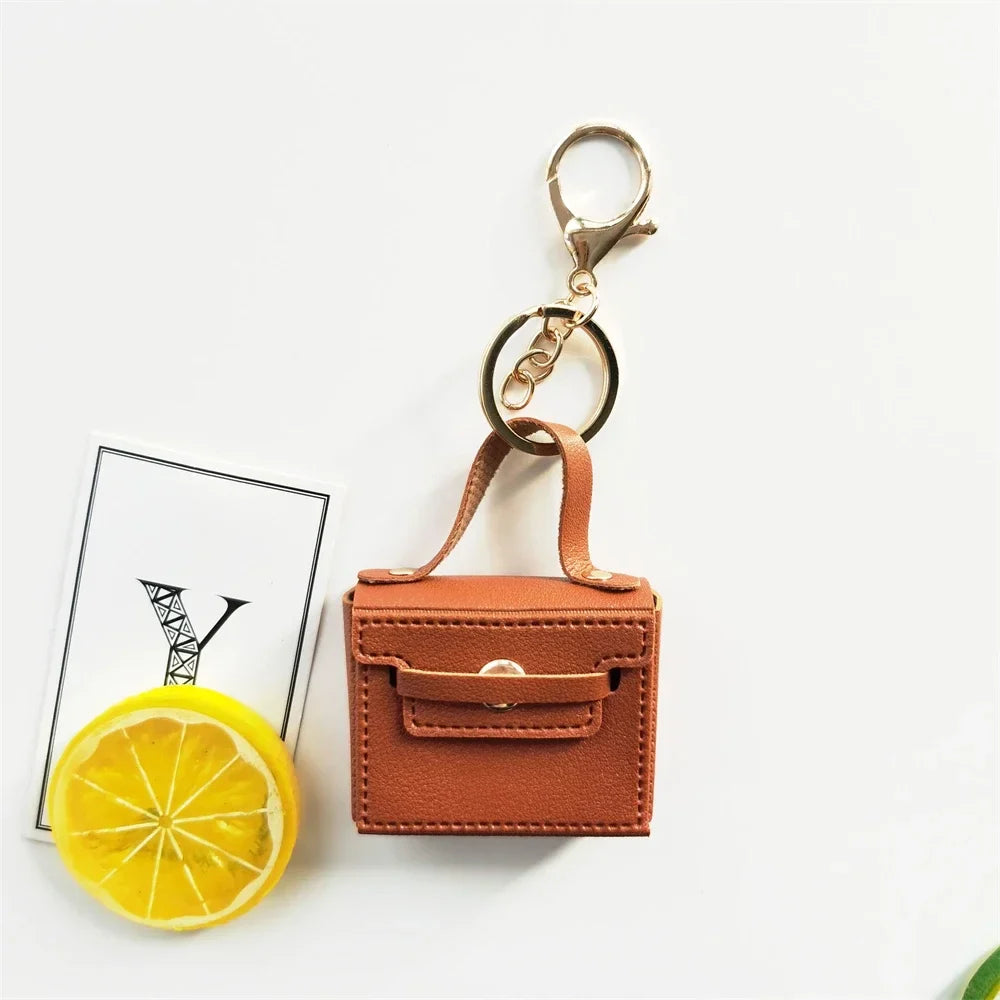 Mini PU Leather Coin Purse Keychain