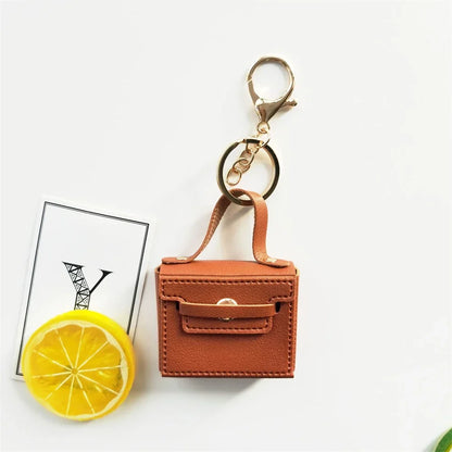 Mini PU Leather Coin Purse Keychain