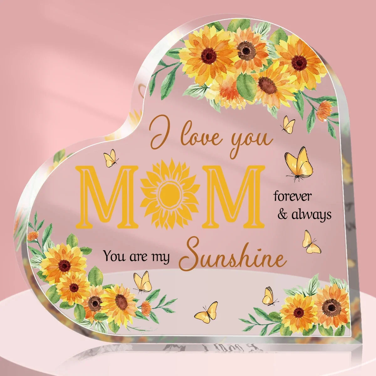 Transparent Acrylic Heart Keepsake Plaque