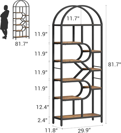 Archeon 6-Tier Geometric Bookcase