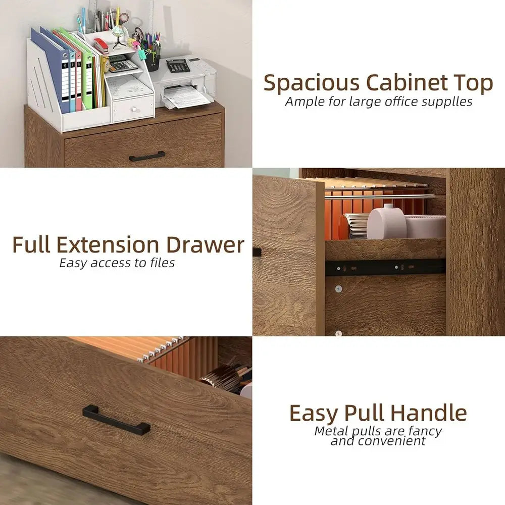 Heritage Oak 2-Drawer Lateral File Cabinet