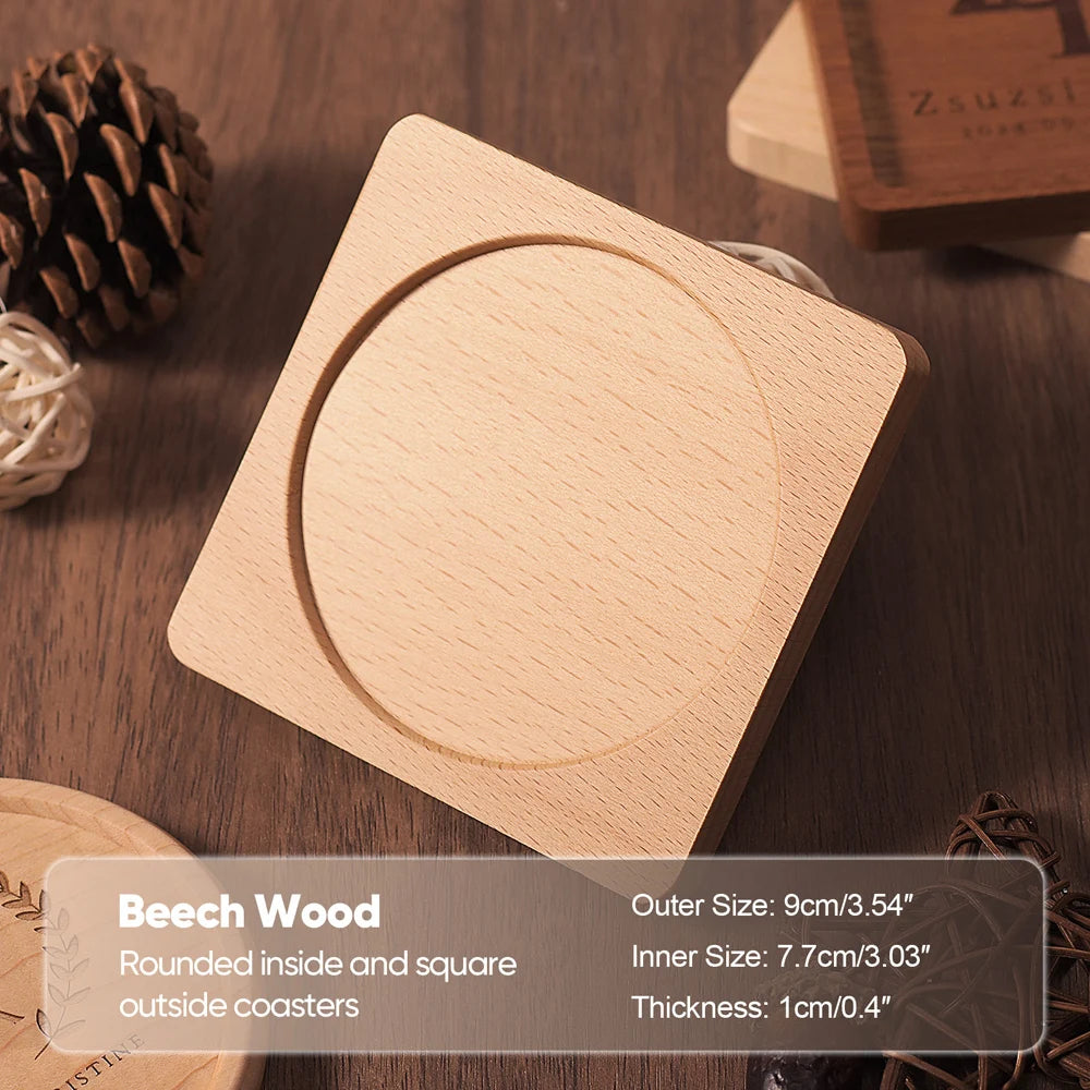 Solid Wood Round Coaster